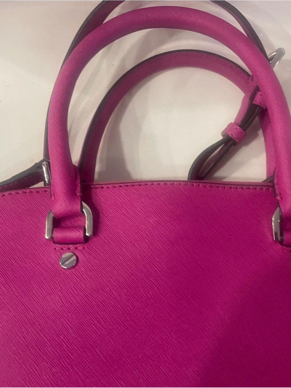 Michael Kors Fuchsia Dome Satchel with Crossbody Strap